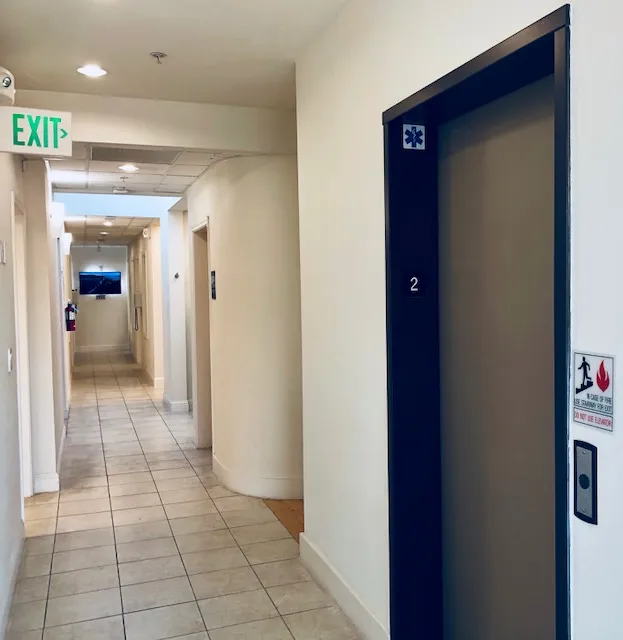 Hallway with elevator