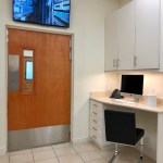 Desk and doorway